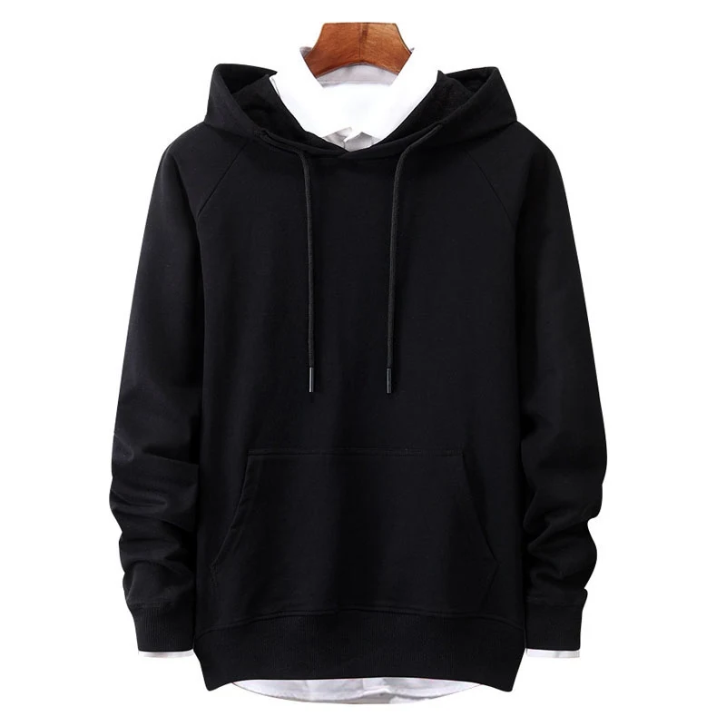 

Autumn Spring Cotton Hoodies Large Men Loose Sweatshirts Big Harajuku Pullover Long Sleeve Blue Black Male Plus Size 4XL 5XL