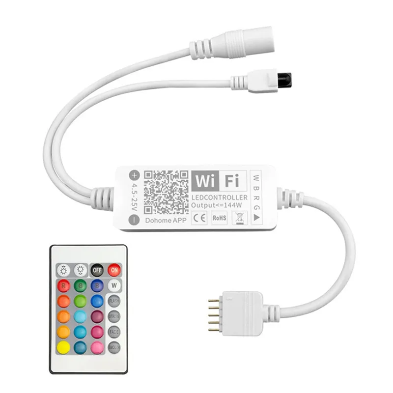 Светодиодный светильник-контроллер CLAITE RGBW DC5-25V 144 Вт 5Pin Smart APP WiFi контроллер с 24 клавишами для работы с Alexa Google Assistant