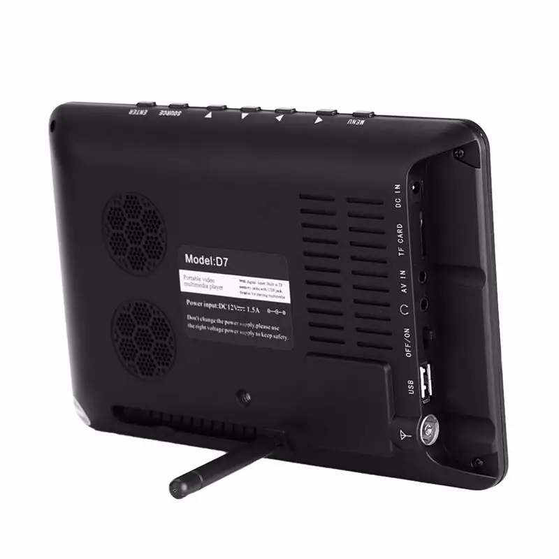  Spina di ue Portatile Digitale Hd Led Tv 800X480 7 Pollici Auto Ricevitore Tv Dvbt2 Tv di Sostegno 