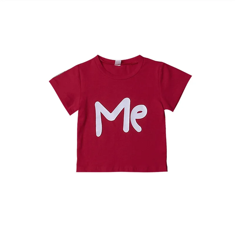 Футболка для папы, мамы и ребенка Коллекция года, летние одинаковые комплекты для семьи Красная футболка с надписью для родителей и детей пуловер с короткими рукавами, топы