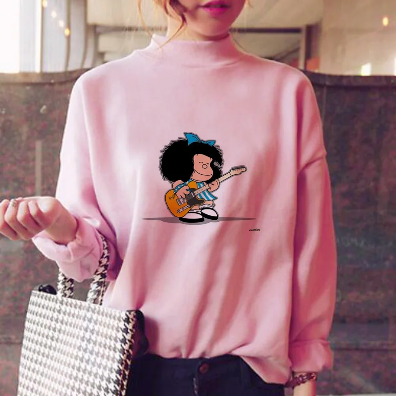 

mafalda hoodies women female kawaii oversized sweatshirt warm kawaii winter streetwear female oversized japanese