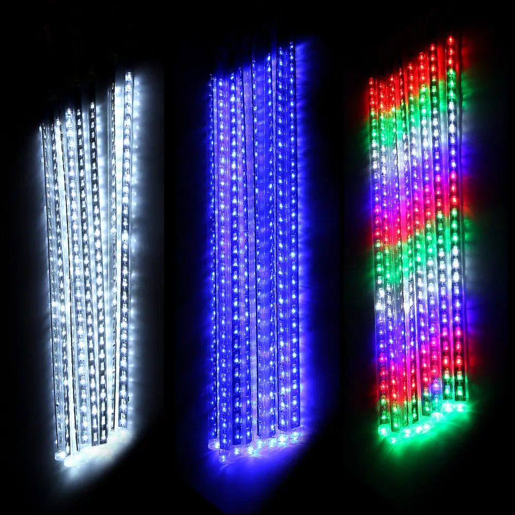 

Waterproof LED Meteor Shower Rain Lights 30cm 50cm 8 Tubes 100-220V Icicle Snow Raindrop Outdoor Light With US/EU Power Adapter