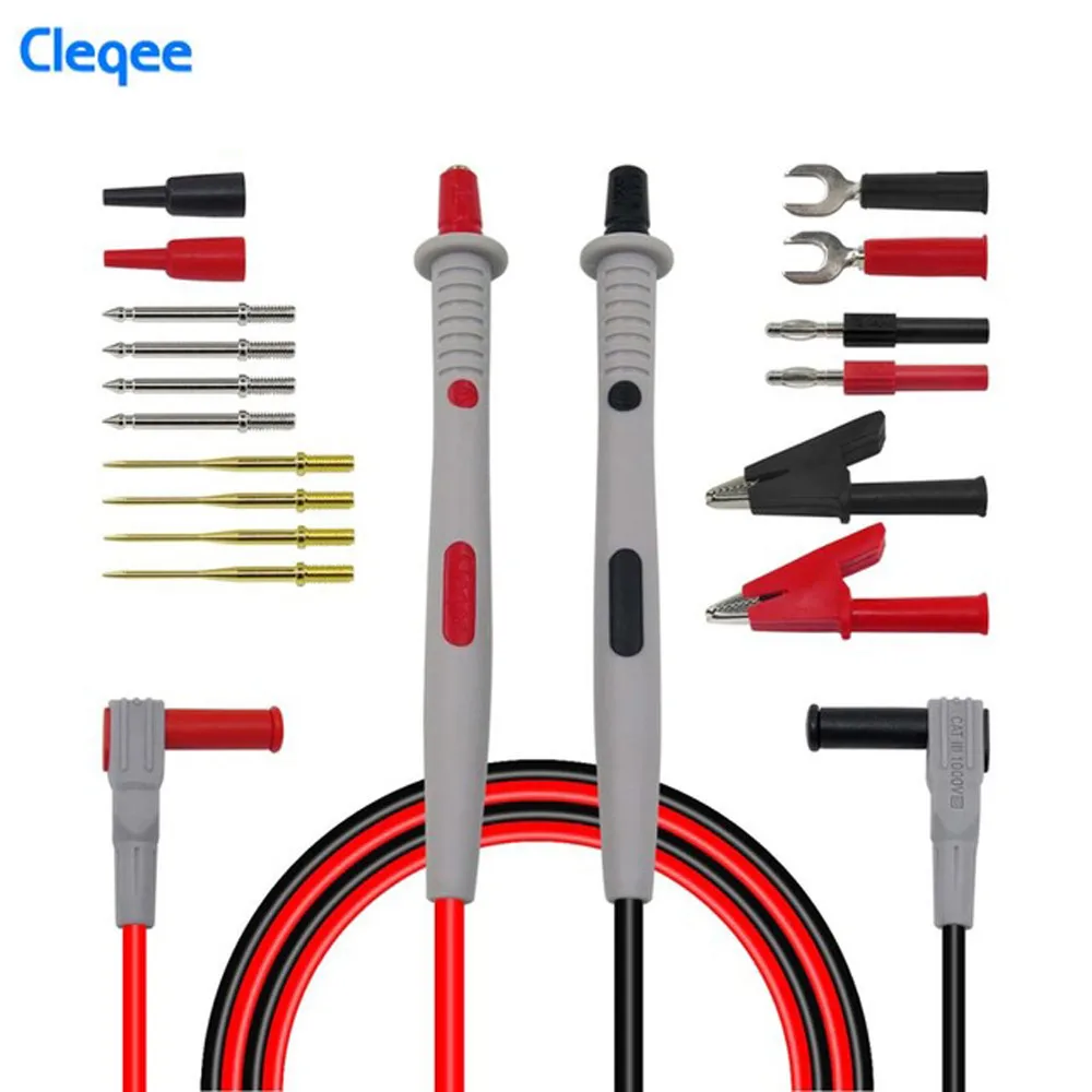 

Cleqee P1503B Multimeter Probes Replaceable Needles Test Leads Kits Probes for Digital Multimeter Feelers Wire Tips