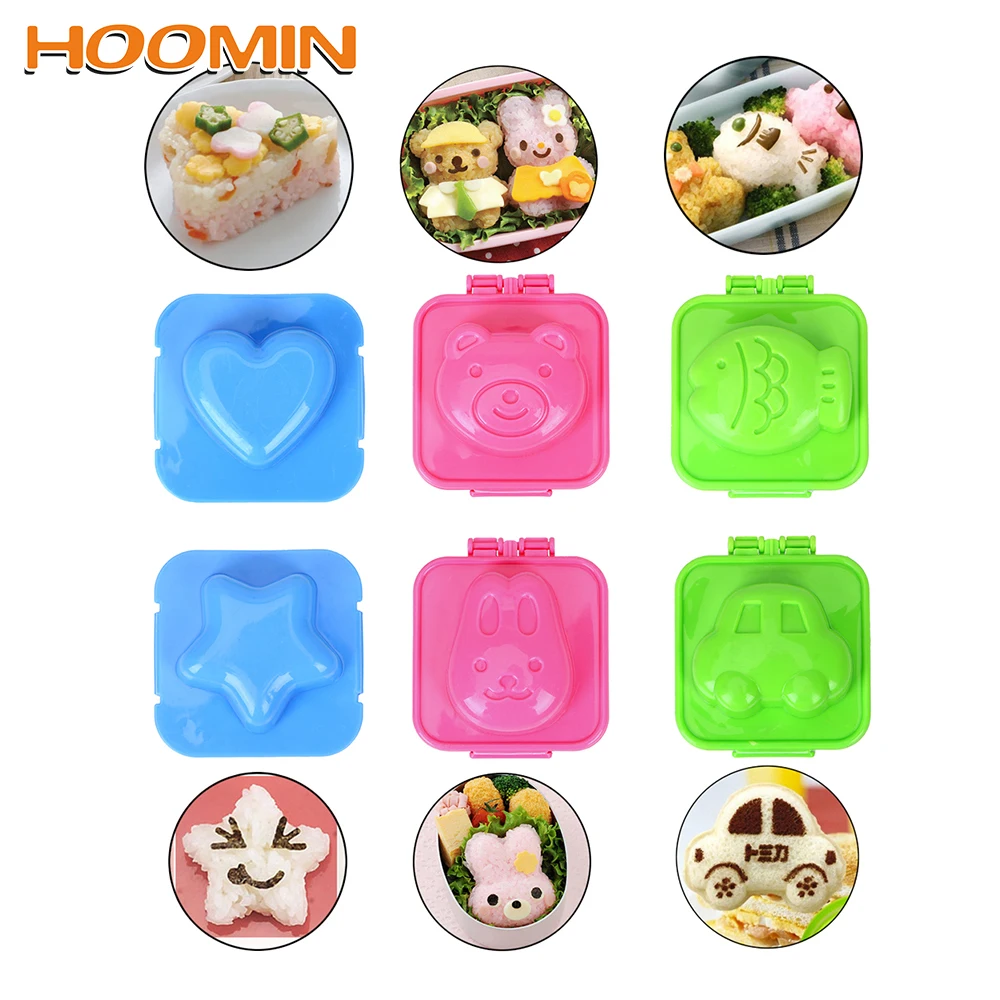 

HOOMIN Cartoon Sushi Maker Rice Roll Mold Kitchen DIY Chef Rice Ball Mould Boiled Egg Tool Kitchen Accessories