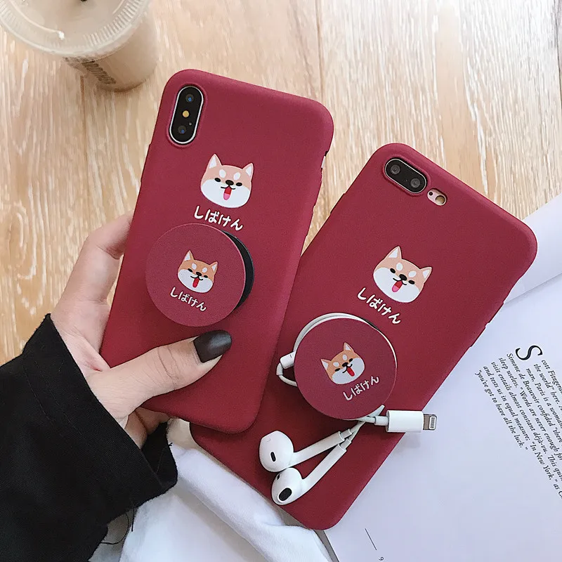 LISHE Concise Soft Phone Case For iPhone6 6s 6plus 6splus 7 8 7plus 8plus X Xs XR XsMAX Cute Cartoon Shiba Dog Mobile Back Cover | Мобильные