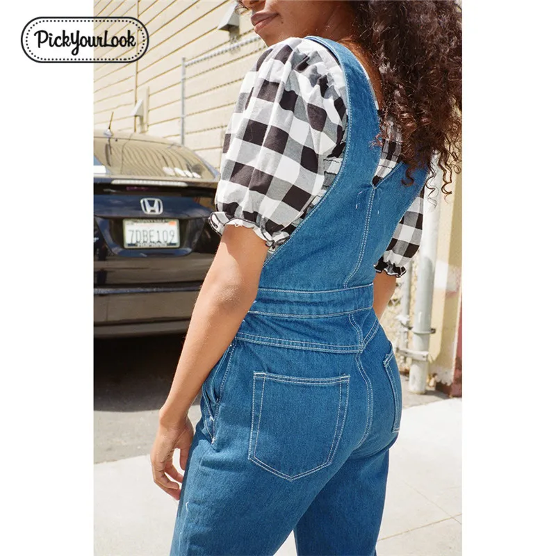 Pickyourlook Women Overalls Jeans Denim Blue Belted Pocket Button Female Jumpsuit Romper Fashion Streetwear Lady Body Bodysuit Pickyourlook Women Overalls Jeans Denim Blue Belted Pocket Button Female Jumpsuit Romper Fashion Streetwear Lady Body Bodysuit