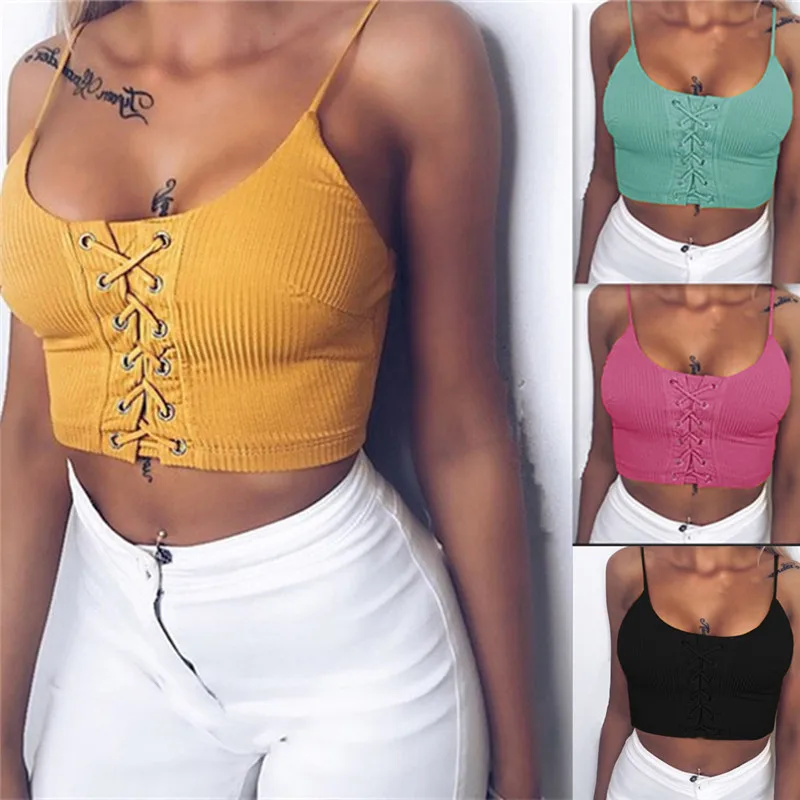 

Chrleisure Sexy Sleeveless Camis Tanks Tops Feamle Bandge Shirt Women Streetwear Summer Vest Crop Top Feminina