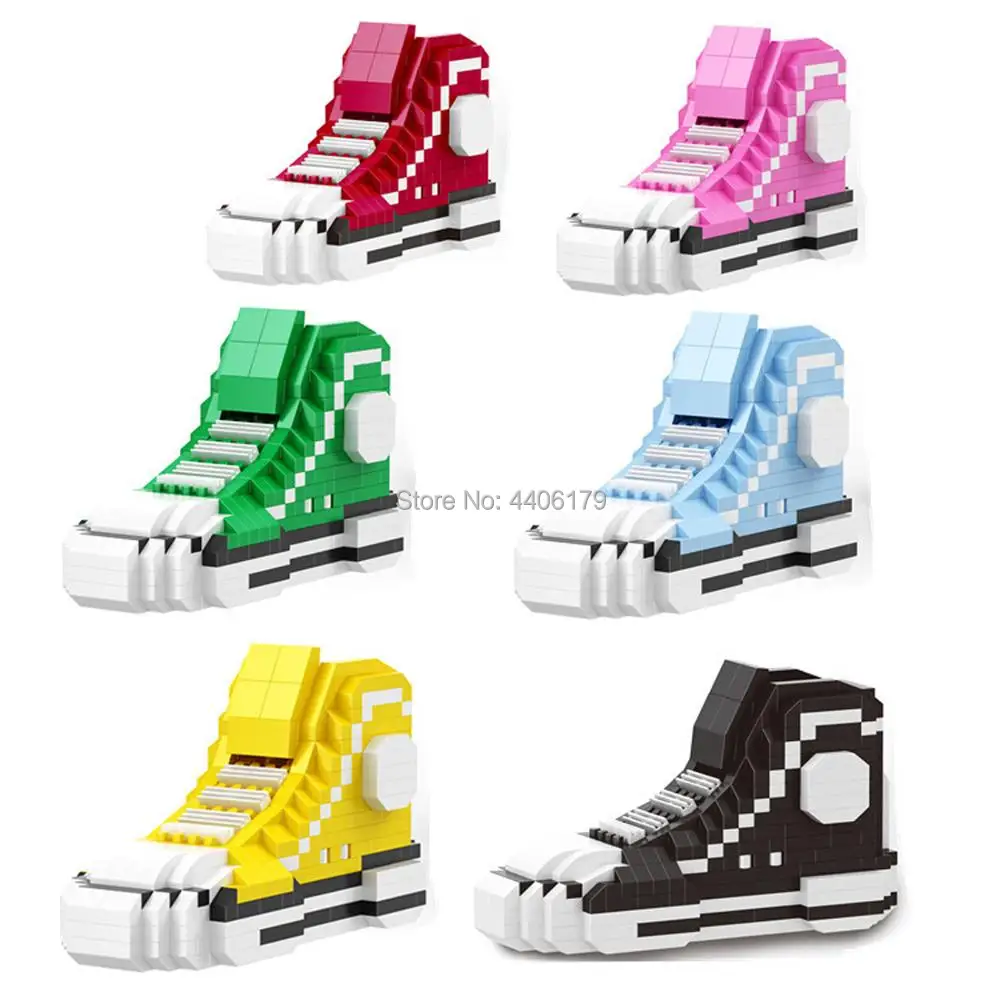 

hot LegoINGlys Sports casual shoes bricks classic all star basketball shoe micro diamond building block toys for children gift