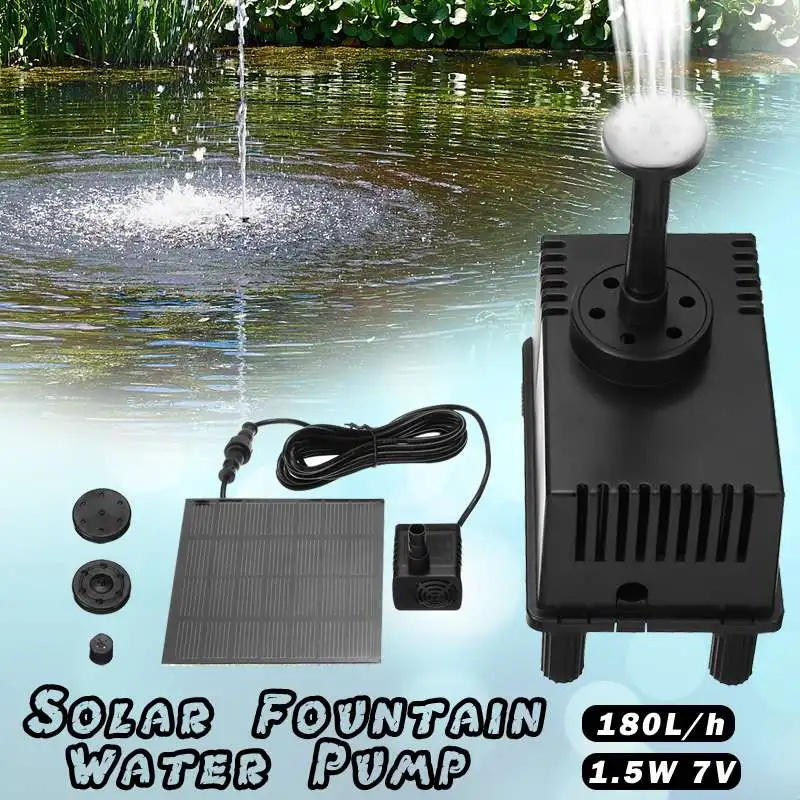 

180L/H Solar Water Panel Power Fountain Pump Kit Pool Garden Pond Watering Submersible PumpStrong pressure high water
