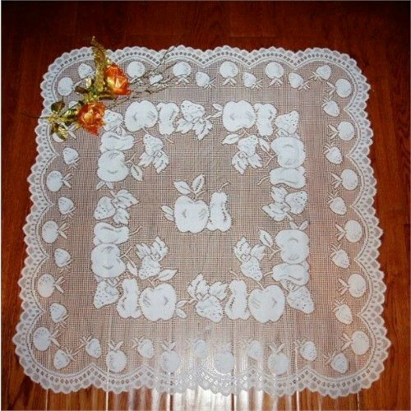 

Novel Mesh Pattern Lace Rectangle Tablecloth Transparent Christmas Party Wedding Tea Table Mat Decoration Mantel Nappe
