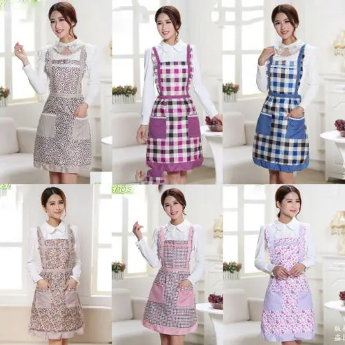 

Women Funny Aprons Chefs Kitchen Vintage Novelty + Pockets For Cooking BBQ Thick Waterproof Printed Apron