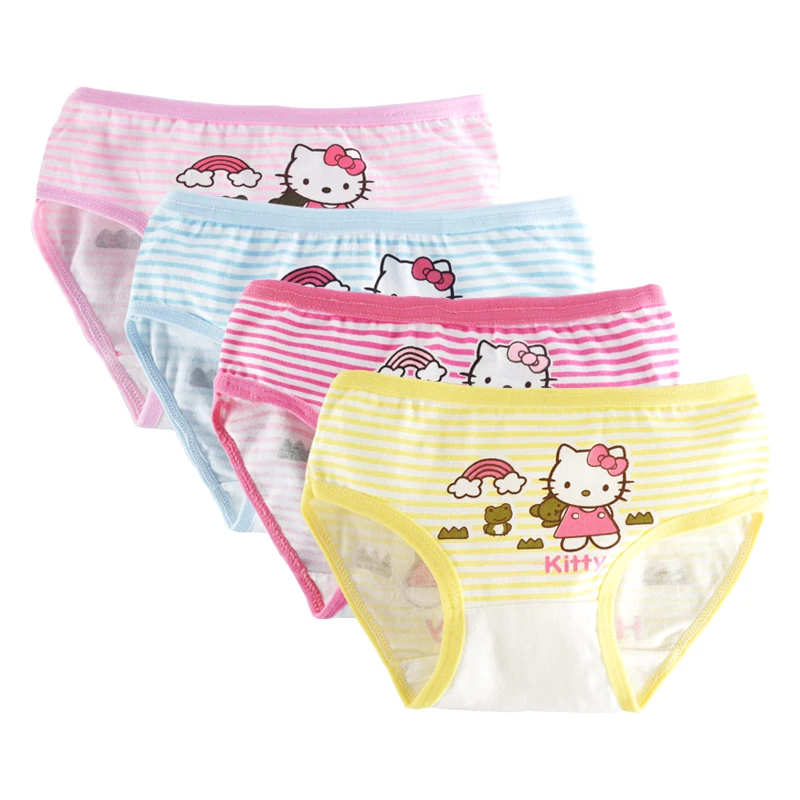 4PcsLot cotton fashion new girls panties cartoon briefs baby panties children's underwear random delivery girls panty clothes