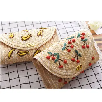 

Women Beach Tote Messenger Cross body Straw Bag Fruit Handbag Shoulder Bag