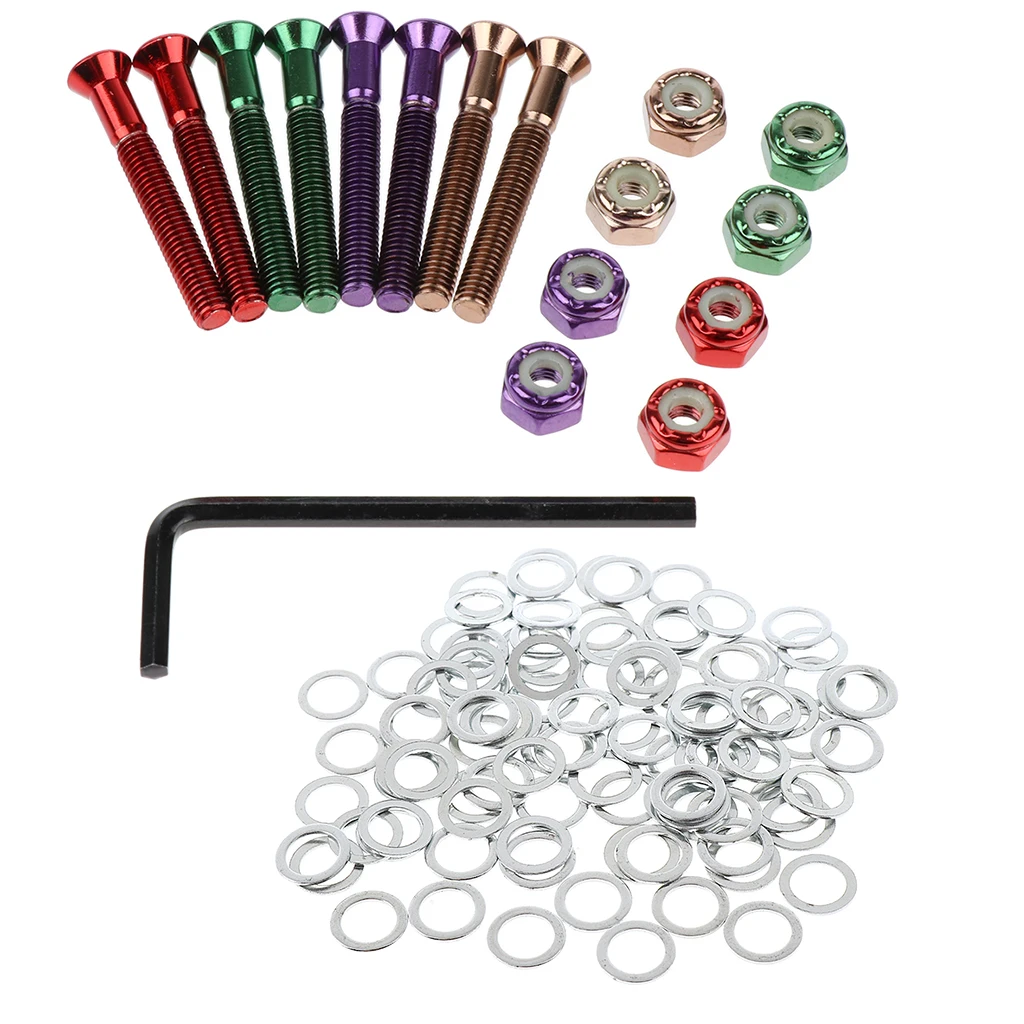 

Skateboard Hardware Set Truck Axle Speed Washers And 1.5inch Screws Nuts Kit