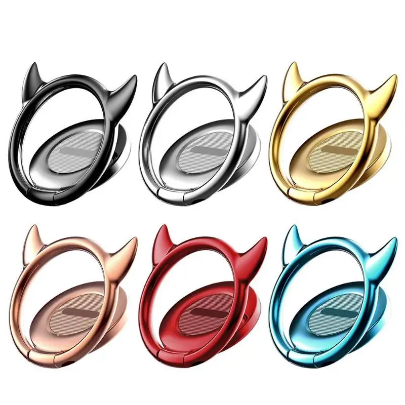 Zinc Alloy Devil Key Ring Phone Holder Bracket 360 Degree Rotary Phone Back Mount Ring Support Stand for iPhone Samsung Zinc Alloy Devil Key Ring Phone Holder Bracket 360 Degree Rotary Phone Back Mount Ring Support Stand for iPhone Samsung
