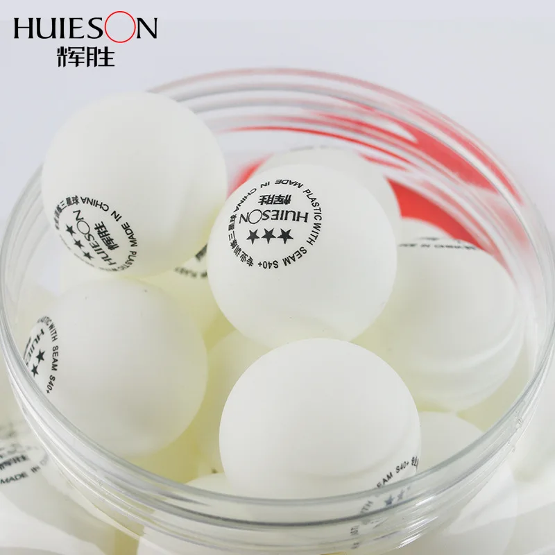 Huieson 60 قطعة/برميل ABS البلاستيك 3 نجمة تنس طاولة كرات 40 مللي متر + 2.7g كرة بينغ بونغ للمنافسة التدريب اللياقة البدنية S40 +