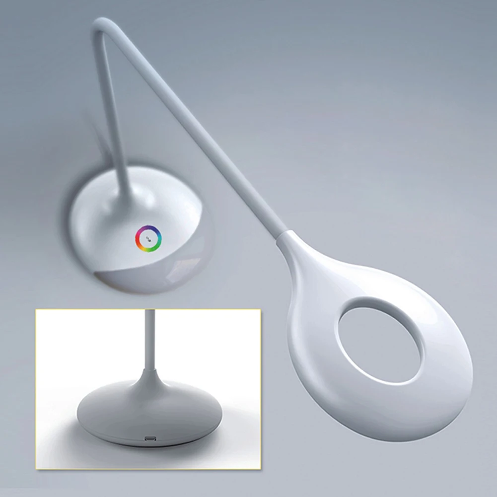 

Table Lamp Colorful LED Kids Bedside Dimmable Decorations USB Charging Home Decor RGB Color Rechargeable Desk Eyeshield