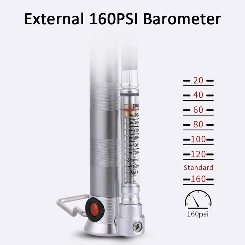 Портативный велосипедный напольный мини насос 160 PSI из алюминиевого сплава для