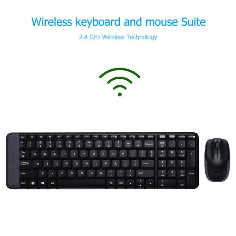 Клавиатура Logitech MK220 беспроводная мышь с 104 клавишами 2 4 ГГц 1000 точек/дюйм комбо для