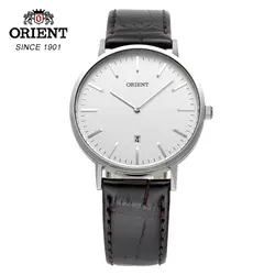 100% Оригинальные Orient кварцевые часы кожа ремни мужские кварцевые наручные часы