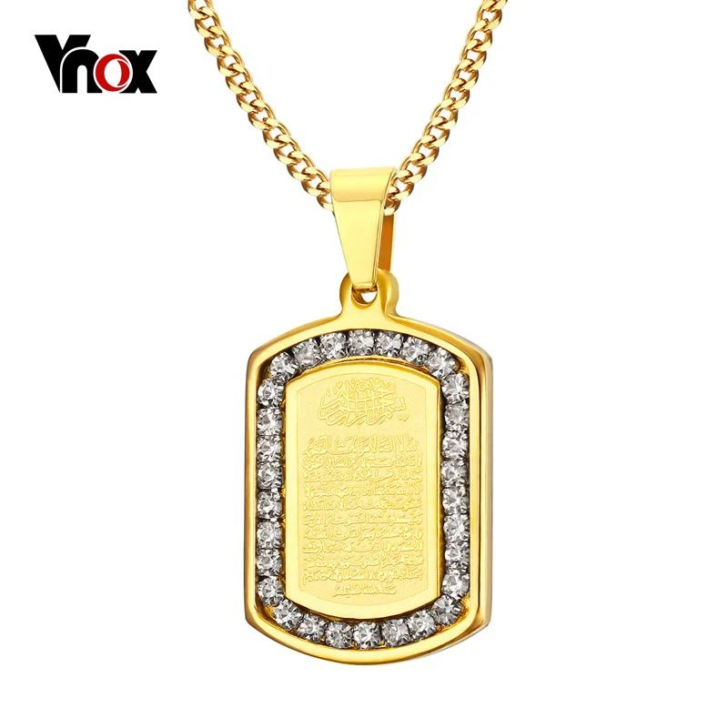

VNOX Prayer Necklaces & Pendants Gold-color Necklace Men Jewelry Free Chain 24"