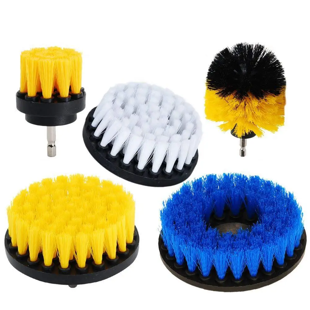 5pcs Drill Brush Scrub Attachments Cleaning Soft Medium Bristle Drill