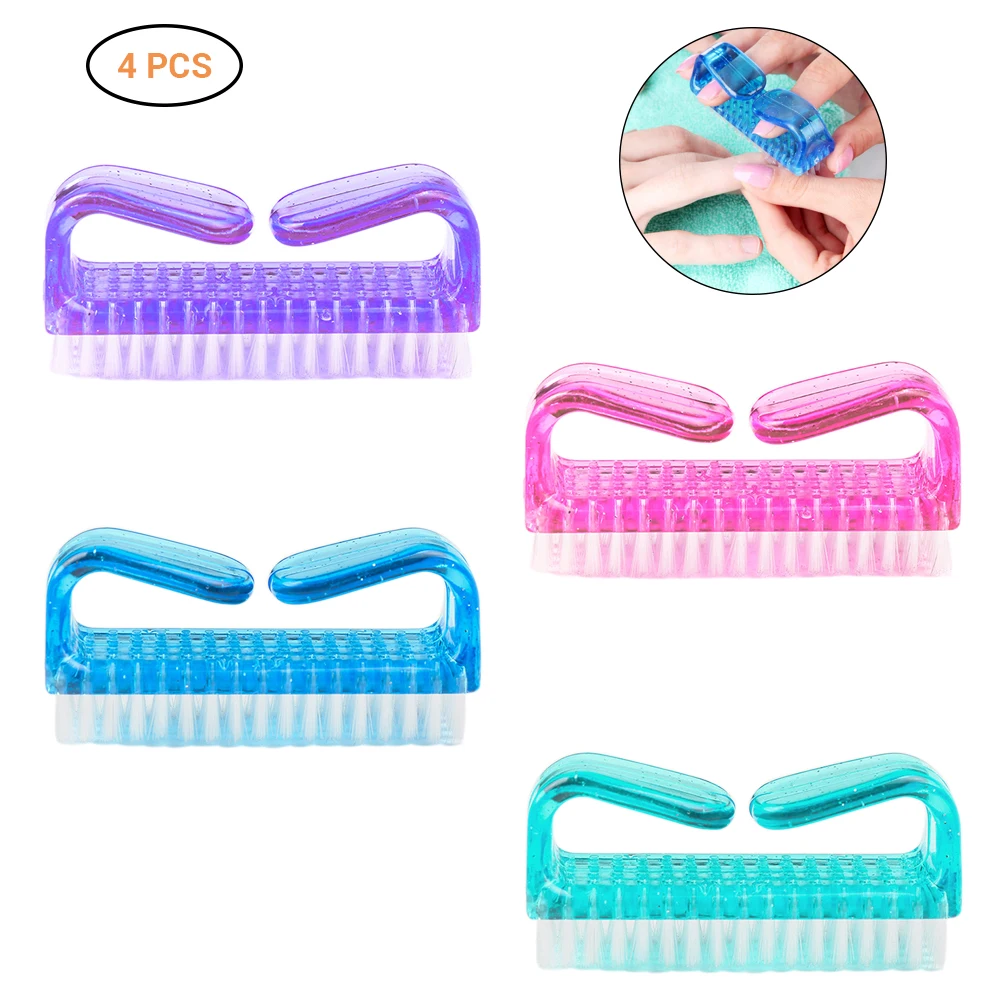4Pcs Nail Cleaning Brush Tool Multi-functional Plastic Brushes Soft Remove Dust Small Angle Clear Scrubbing | Красота и здоровье