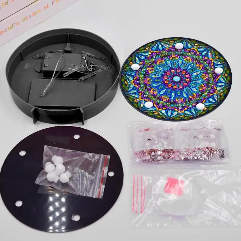 5D DIY Мандала полная дрель алмазная живопись световая лампа горный хрусталь
