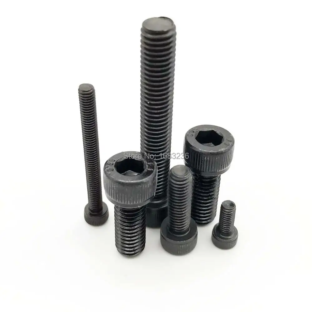 

10/50pcs M2 M2.5 M3 M4 M5 M6 M8 Black grade 12.9 steel DIN912 Hexagon Hex Socket Cap Allen Head Bolt Screw Length=5-150mm
