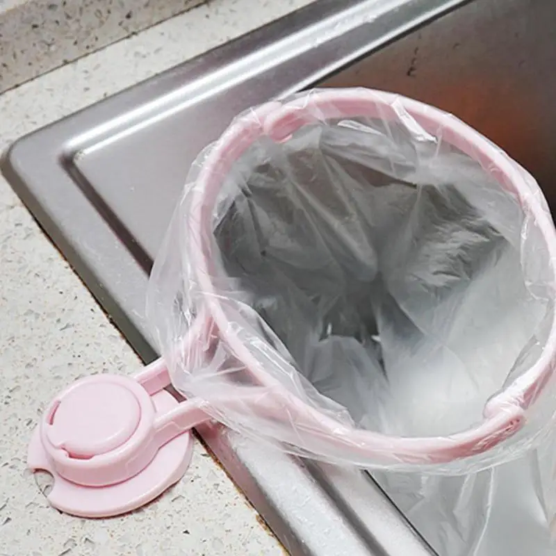 

1PC Suction Cup Kitchen Sink Garbage Storage Rack Creative Suction Cup Curved Sink Trash Holder Rack Kitchen Gadget