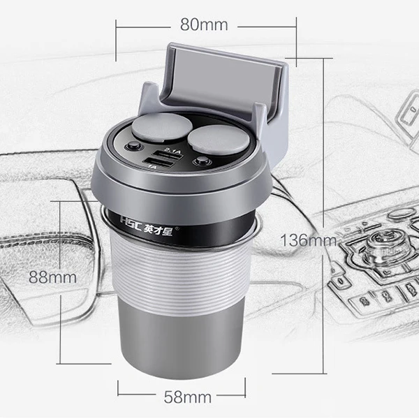 IG Hsc 12 24V 3.1A выход белый ясень один для двух двойной Usb Автомобильное зарядное