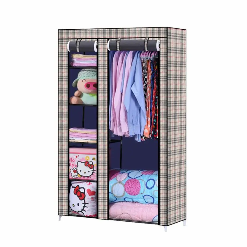 

105x45x175cm Closet Organizer Storage Rack Portable Clothes Hanger Home Garment Shelf Rod