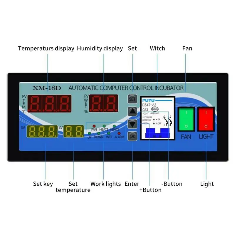 

High Quality XM-18D Multifunction Controller Temperature Humidity Incubator Automatic Incubator Egg Hatcher Dropshipping