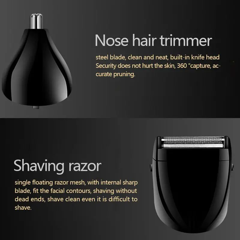 SANQ Kemei 3 в 1 перезаряжаемая машинка для стрижки волос, триммер для бороды, волос для мужчин, для лица, носа и бритья, электрическая машинка для стрижки волос