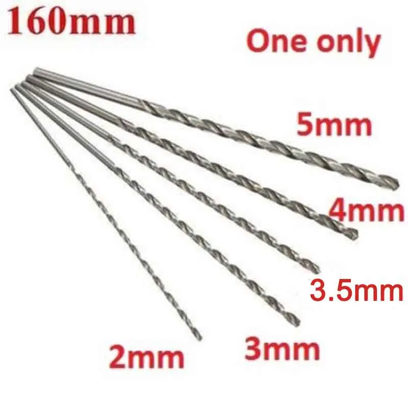 

DWZ 2-5mm Diameter Extra Long HSS Straigth Shank Auger Twist Drill Bit Set 160mm