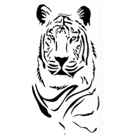 Черный широкий голова тигра настенные наклейки стикер для домашнего декора