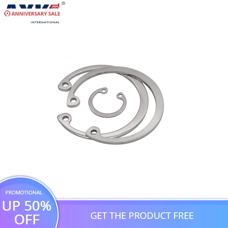 

M8 M9 304 Stainless Steel 304SS DIN472 Spring Washer C Type Snap Retaining Ring For OD 8mm 9mm Internal Bore Shaft Circlip