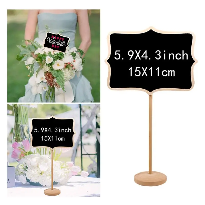 

10PCS Mini Small Wooden Chalk Blackboard Wedding Kitchen Restaurant Signs Chalkboard Writing Notice Message Paint Wood Board