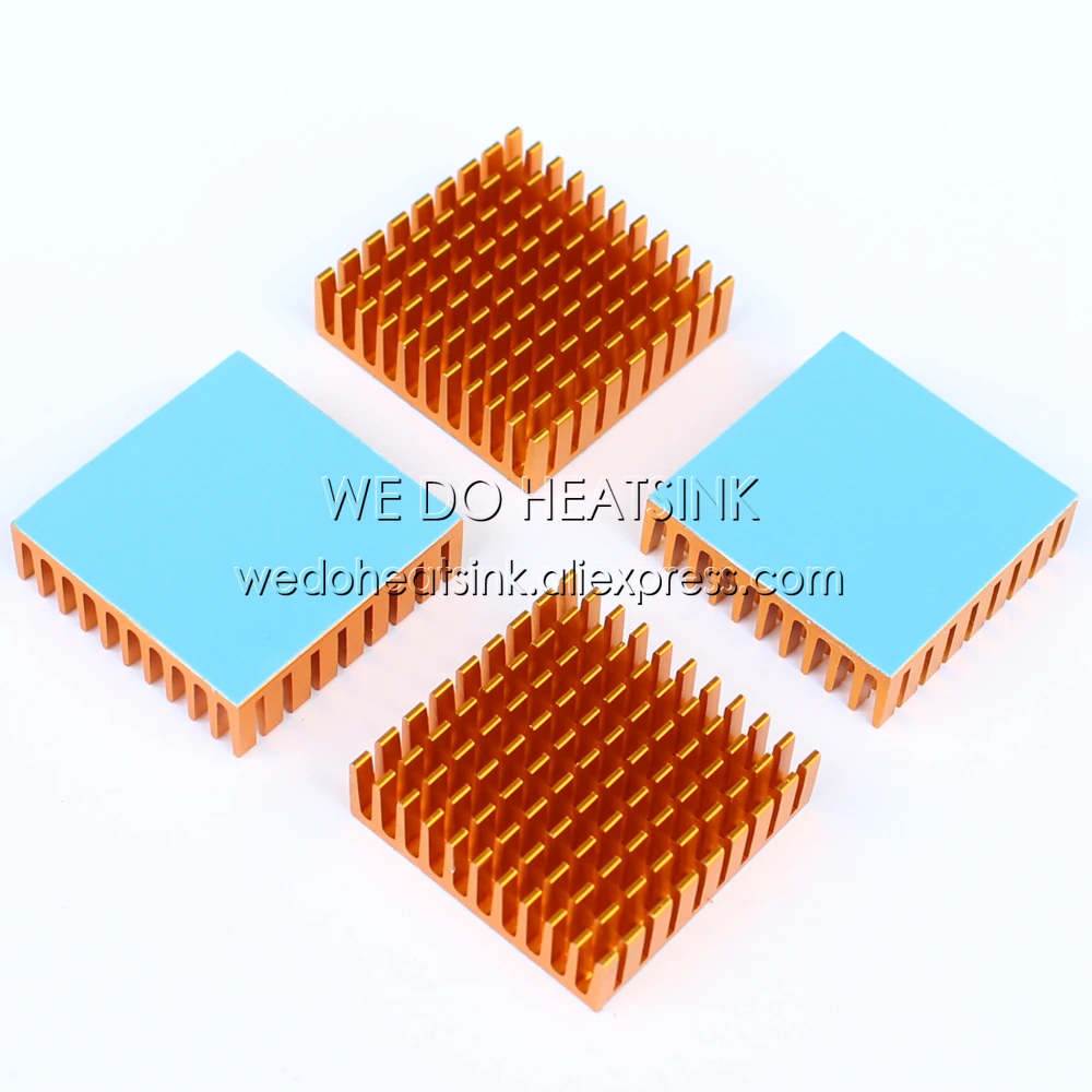 우리는 방열판 5pcs 35x35x10mm 슬롯을 수행합니다. VGA CPU BGA PC 보드 용 열 자체 접착 테이프 냉각 기능이있는 양극 처리 된 알루미늄 방열판