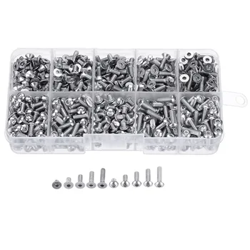 

Suleve M3SH9 700Pcs M3 304 Stainless Steel Machine Screw Hex Socket Flat&Button Head Bolt Assortment with Plastic Case