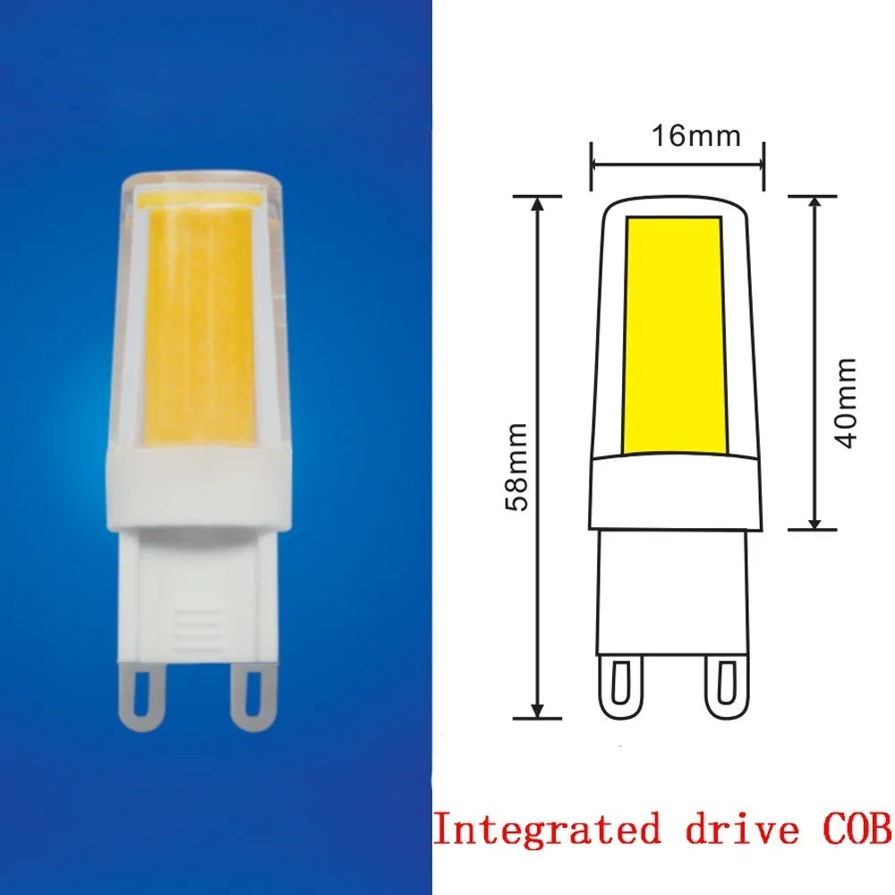 G4 G9 Светодиодная лампа COB освещение 6 Вт AC220V 240V мини свет интегрированный привод