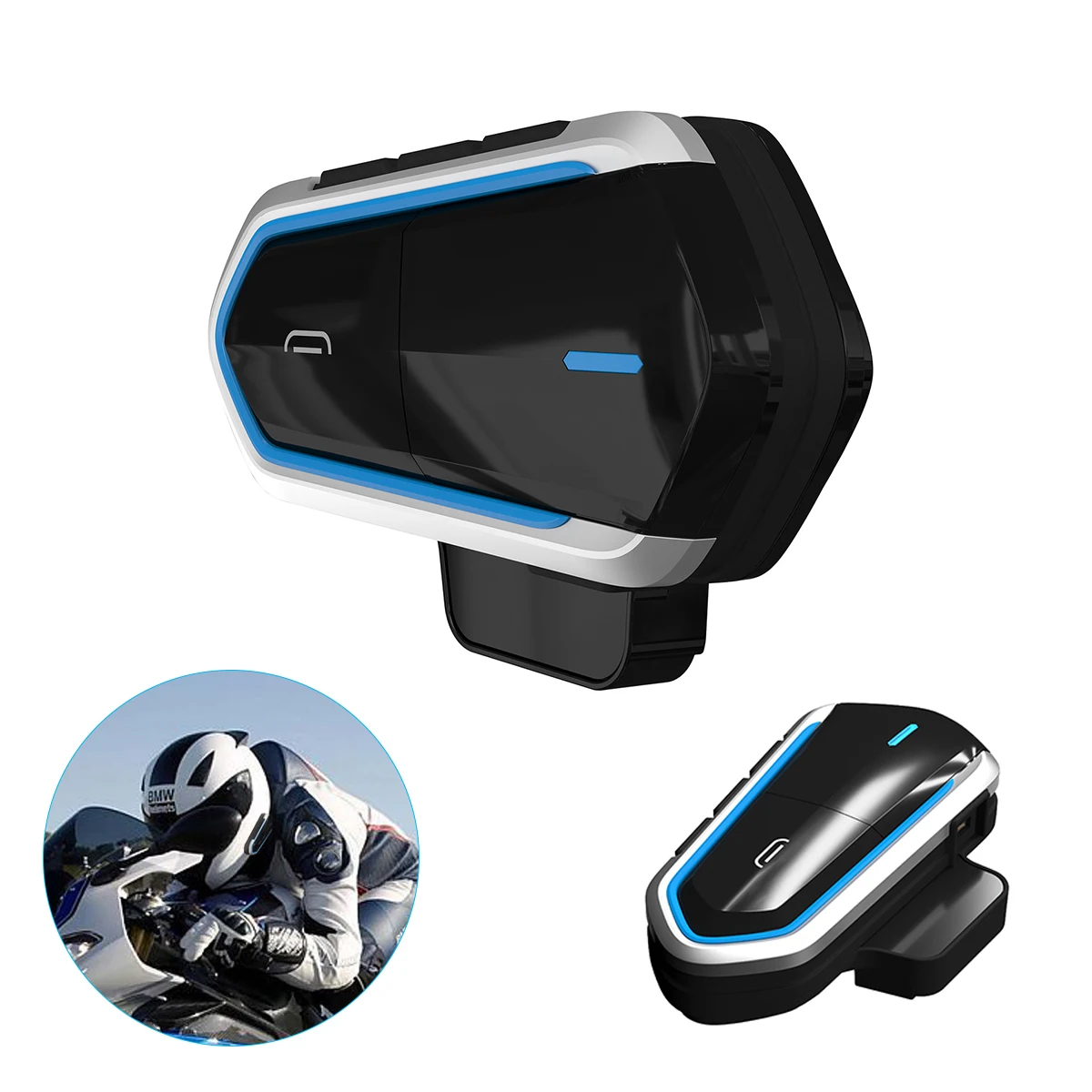 

SOONHUA CSR 4.1 Bluetooth Motorcycle Helmet Headset Waterproof IP54 Hands Free HD Stereo Music FM Radio