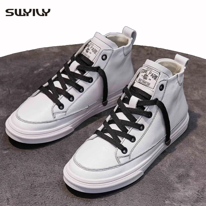 Женские кроссовки с высоким берцем SWYIVY Chaussures Femme Белые Повседневные на