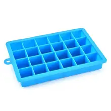 24 сетки квадратные из силикона производитель кубиков льда плесень лоток самодельный лед крем шоколадный пудинг форма мороженого с крышкой Кухня Бар