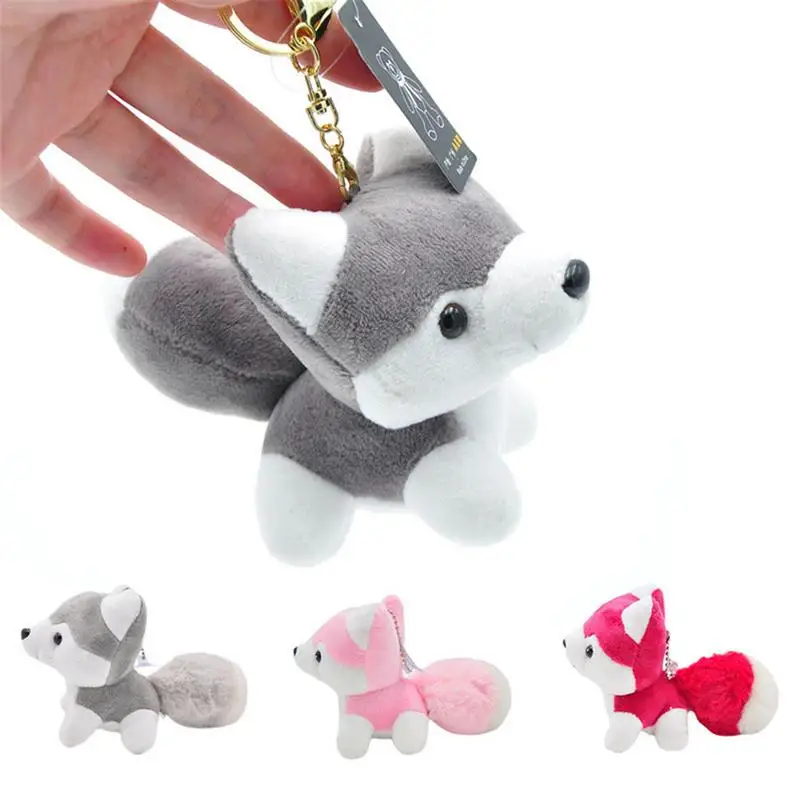 

Husky Plush Doll European American Style Safe Incense Mini Dog Shaped Doll Toy Metal Keychain Pendant Ordor Removal Decoration