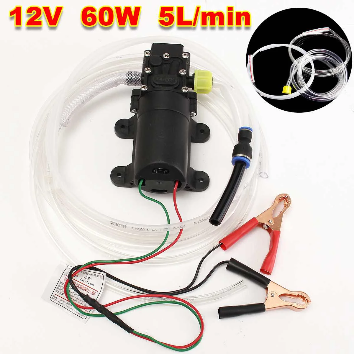 

12V Oil Fluid Liquid Self Suction Pump 4.0L Boat Oil Change Water Pump Kit Vehicle Cleaning Car Washer Pump Self-priming