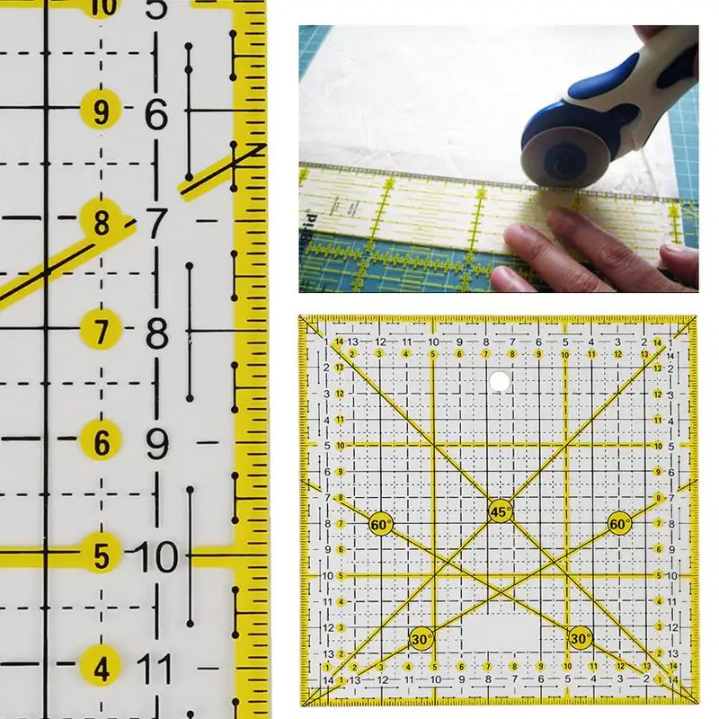 DIY Инструменты для шитья прямоугольная линейка портной режущий гаджет дома и