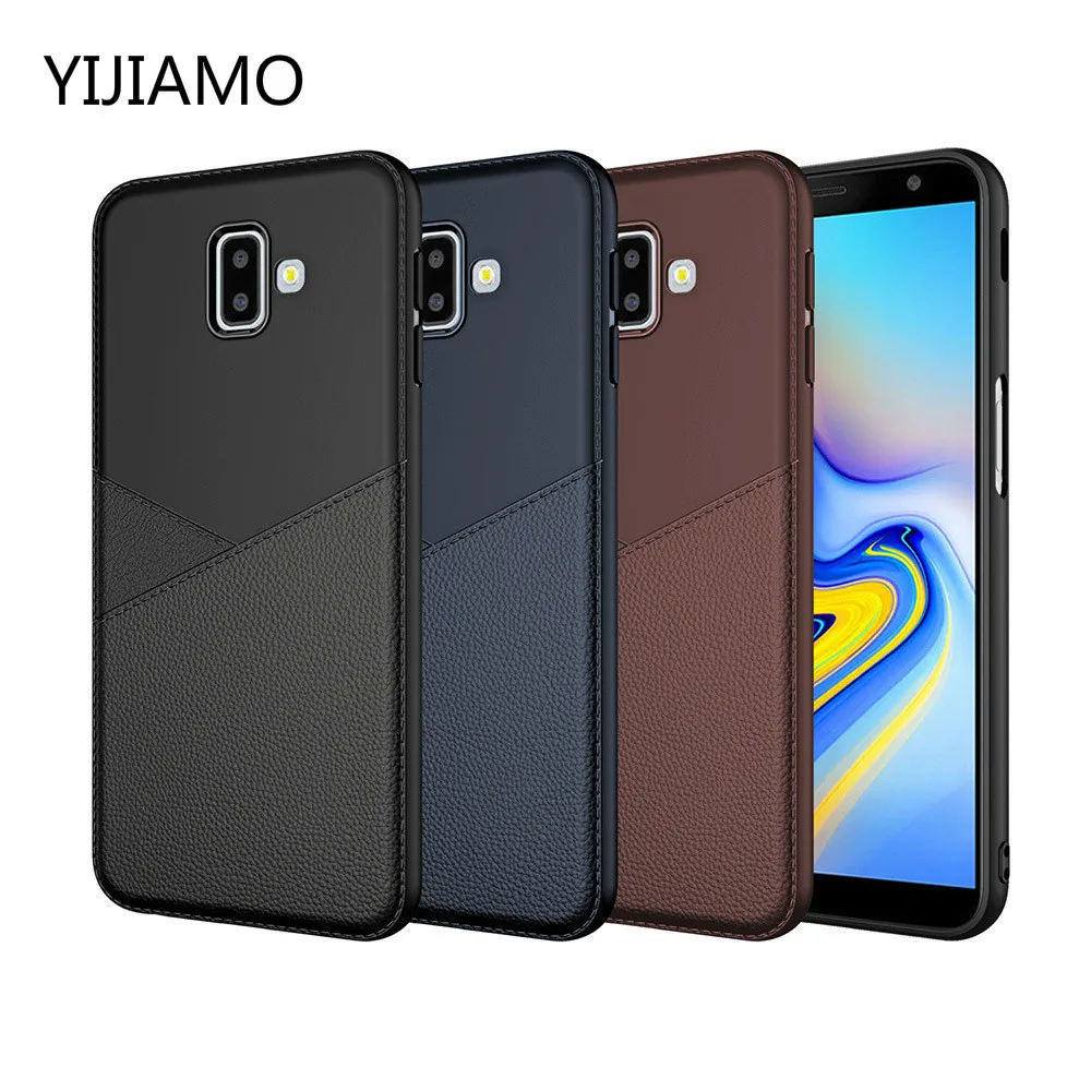 Имитация кожи защитный чехол для samsung Galaxy J3 J4 J5 J6 J7 телефона S10 Lite Plus из мягкого ТПУ