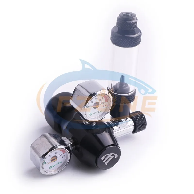 Chihiros acuario Wyin Mini doble calibre CO2 regulador con válvula de contador de burbujas de válvula de solenoide y Kits de instalación - 4