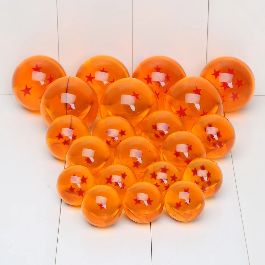 

7pcs/set Dragon Ball Super big Orange Blue Color 3.5cm 4cm 5.7cm 7 Stars Crystal Ball PVC Z Action Figures Toy
